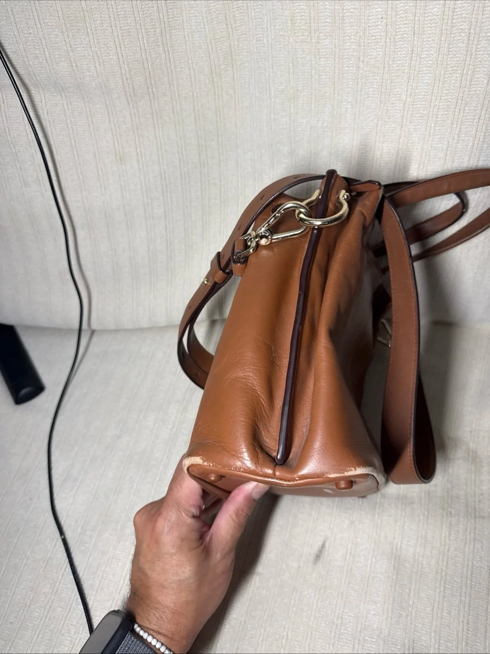 Cole Haan Leather Bucket Bag Grand Series (British Tan Color) Grand Series